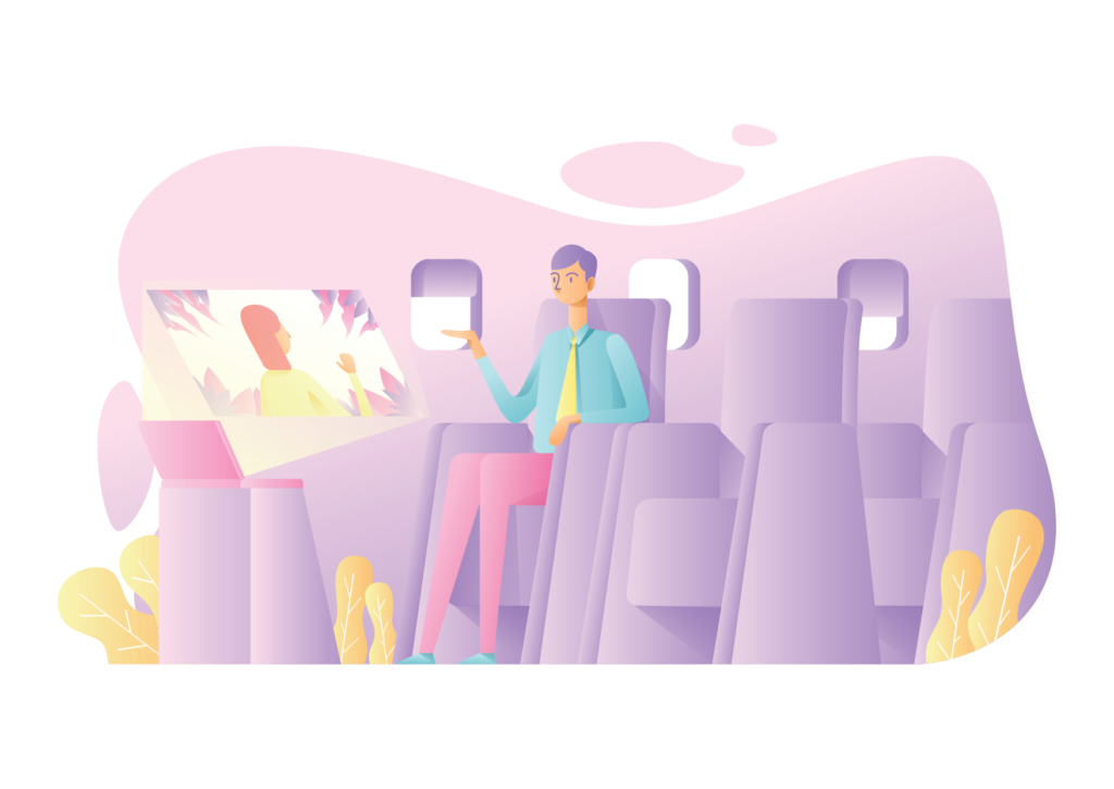 A CEO on a private jet working remotely while traveling to an international business meeting for series C funding